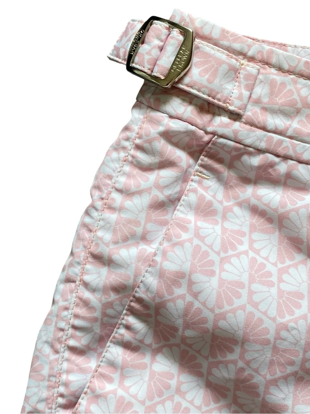 Orlebar Brown Bulldog Otaru Swim Shorts 32 SS23 Pink Geometric Print Fasteners
